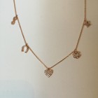 Sasha Sterling Pave Lucky Charm Necklace Rose