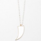 Bri Beaded White Pearlized Horn Necklace