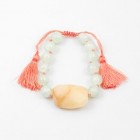 Abby Beaded Boho Stone Bracelet Coral