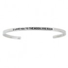 Abby Quotation Cuff LOVE YOU TO THE MOON AND BACK