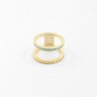 Sasha Sterling Double Band Gold and Turquoise