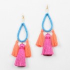Abby Tassel Earring Turquoise and Coral