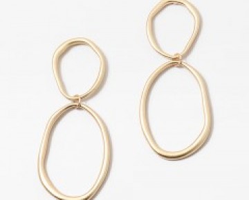 Abby Gold Loop Oval Drop Earrings